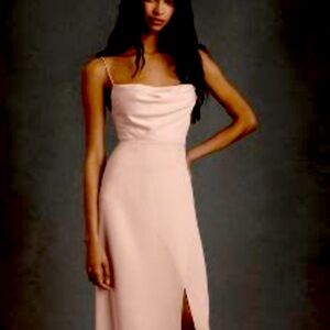 BHLDN REMY COWL-NECK FAUX-WRAP SATIN GOWN from Anthropologie bridesmaid dress